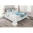 thumbnail image 1 of Ambesonne Marine Quilted Coverlet 3 Pcs, Hammer Head Shark Ocean, Queen Size, Blue Aqua White, 1 of 2