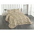 thumbnail image 1 of Ambesonne Marine Quilted Coverlet 3 Pcs, Steampunk Seahorse Robot Art, King Size, Pale Brown Grey and Cream, 1 of 4