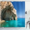 thumbnail image 1 of Ambesonne Marine Shower Curtain, Sea Cave on Zakynthos, 69"Wx84"L, Tan Pale Blue, 1 of 5