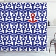 thumbnail image 1 of Ambesonne Marine Shower Curtain, Ship Journey Sea Ocean, 69"Wx84"L, Navy Blue Red, 1 of 3