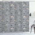 thumbnail image 1 of Ambesonne Marine Shower Curtain, Travel Discovery Historical, 69"Wx75"L, Grey Ivory, 1 of 1