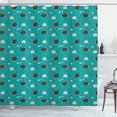 thumbnail image 1 of Ambesonne Marine Shower Curtain, Turtles Starfish and Shells, 69"Wx84"L, Dark Seafoam Chocolate, 1 of 5