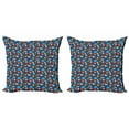 thumbnail image 1 of Ambesonne Marine Throw Pillow Cover 2 Pack, Funny Ocean Animals, 20", Multicolor, 1 of 2