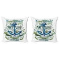 thumbnail image 1 of Ambesonne Marine Throw Pillow Cover 2 Pack, Ocean Anchor, 18", Multicolor, 1 of 6