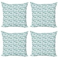 thumbnail image 1 of Ambesonne Marine Throw Pillow Cover 4 Pack, Sailboats Sketch on Sea Art, 18", Seafoam Dark Sky Blue, 1 of 2