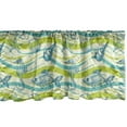 thumbnail image 1 of Ambesonne Marine Window Valance, Hand-drawn Sketched Underwater Habitants Seashells Seahorses, Curtain Valance for Kitchen Bedroom Decor with Rod Pocket, 54" X 18", Dark Teal Apple Green, 1 of 2