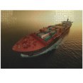 thumbnail image 1 of Ambesonne Maritime Jigsaw Puzzle Durable Cardboard, Container Ship at Sunrise, 1000 pcs, Multicolor, 1 of 1