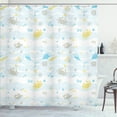 thumbnail image 1 of Ambesonne Maritime Shower Curtain, Crabs and Seashells, 69"Wx75"L, Blue and Yellow, 1 of 5