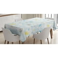 thumbnail image 1 of Ambesonne Maritime Tablecloth Rectangular Table Cover, Crabs and Seashells, 60"x90", Blue and Yellow, 1 of 3