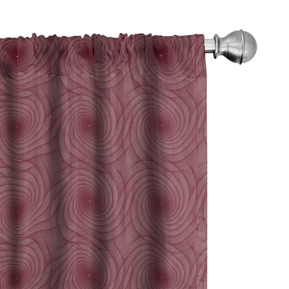 Ambesonne Maroon Window Curtains, Spirals Motifs Graphic Art, Each 28" W x 84" L, Pale Maroon Mauve Taupe
