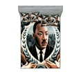 thumbnail image 1 of Ambesonne Martin Luther King Jr Day Fitted Sheet & Pillow Sham Set, Portrait, Full, Blue Grey and Pale Caramel, 1 of 2