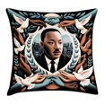 thumbnail image 1 of Ambesonne Martin Luther King Jr Day Throw Pillow Cushion Cover, Portrait, 24" X 24", Blue Grey and Pale Caramel, 1 of 2