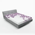 thumbnail image 1 of Ambesonne Mauve Fitted Sheet, Lilium Floral Branch, Queen Size, Violet, 1 of 3