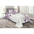 thumbnail image 1 of Ambesonne Mauve Quilted Coverlet 2 Pcs, Lilium Floral Branch, Twin Size, Violet, 1 of 2