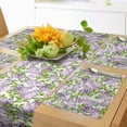 thumbnail image 1 of Ambesonne Mauve Table Runner & Placemats, Botanic Spring Plants, Placemat 4 pcs + Runner 16"x90", Lilac Green, 1 of 2