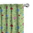 thumbnail image 1 of Ambesonne Meadow Window Curtains, Rural Flowers Field on Green, Each 28" W x 84" L, Green Multicolor, 1 of 4