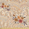 thumbnail image 1 of Ambesonne Meadow Fabric by the Yard Upholstery, Pastel Flourish with Rural, 5 Yards, Peach Ginger and Ruby, 1 of 5