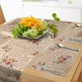 thumbnail image 1 of Ambesonne Meadow Table Runner & Placemats, Pastel Flourish with Rural, Placemat 4 pcs + Runner 16"x90", Peach Ginger and Ruby, 1 of 2