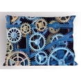 thumbnail image 1 of Ambesonne Mechanical Pillow Sham, Clock Gears Design, 26" X 20", Blue and Sand Brown, 1 of 2