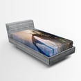 thumbnail image 1 of Ambesonne Medieval Fitted Sheet, Old Castle, Twin XL Size, Grey Blue, 1 of 2