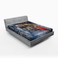 thumbnail image 1 of Ambesonne Medieval Fitted Sheet, Old Stone House Town, Full Size, Grey Red Brown, 1 of 2