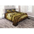 thumbnail image 1 of Ambesonne Medieval Quilted Coverlet 3 Pcs, Old Scottish Castle, King Size, Grey Green, 1 of 2