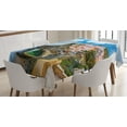 thumbnail image 1 of Ambesonne Mediterranean Tablecloth Rectangular Table Cover, Portuguese Town, 52"x70", Multicolor, 1 of 4