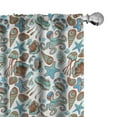 thumbnail image 1 of Ambesonne Medusa Curtains, Crabs Octopus Shells Sea, Pair of 28"x84", Turquoise Brown, 1 of 5