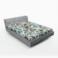 thumbnail image 1 of Ambesonne Medusa Fitted Sheet, Crabs Octopus Shells Sea, Queen Size, Turquoise Brown, 1 of 2