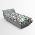 thumbnail image 1 of Ambesonne Medusa Fitted Sheet, Crabs Octopus Shells Sea, Twin XL Size, Turquoise Brown, 1 of 2