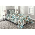 thumbnail image 1 of Ambesonne Medusa Quilted Bedspread Set 2 Pcs, Crabs Octopus Shells Sea, Twin Size, Turquoise Brown, 1 of 3
