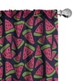 thumbnail image 1 of Ambesonne Melon Window Curtains, Creative Fruit Slices, Each 28" W x 63" L, Blue Dark Coral, 1 of 4