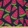 thumbnail image 1 of Ambesonne Melon Fabric by the Yard Microfiber, Creative Fruit Slices, 10 Yards, Blue Dark Coral, 1 of 1