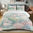 thumbnail image 1 of Ambesonne Memaid Duvet Cover Set, Pastel Undersea Scales Shell, Twin, Pale Teal Soft Pink, 1 of 4