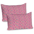 thumbnail image 1 of Ambesonne Memphis Style Pillow Sham 2 Pack, Postmodern Pop Art, 36"x20", Pastel Pink Multicolor, 1 of 3