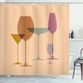 thumbnail image 1 of Ambesonne Merlot Shower Curtain, Wine Glasses Silhouette Art, 69"Wx84"L, Peach Multicolor, 1 of 3