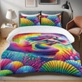 thumbnail image 1 of Ambesonne Mermaid Duvet Cover Set, Colorful Underwater Shells, Twin, Purple Multicolor, 1 of 4