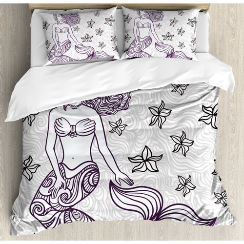 Ambesonne Mermaid Duvet Cover Set