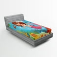 thumbnail image 1 of Ambesonne Mermaid Fitted Sheet 2 Pcs Set, Cheerful Underwater, Twin XL, Multicolor, 1 of 3