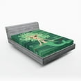 thumbnail image 1 of Ambesonne Mermaid Fitted Sheet, Starfish Sea Cartoon, Queen Size, Green, 1 of 2