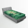 thumbnail image 1 of Ambesonne Mermaid Fitted Sheet, Starfish Sea Cartoon, Twin Size, Green, 1 of 2
