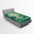 thumbnail image 1 of Ambesonne Mermaid Fitted Sheet, Starfish Sea Cartoon, Twin XL Size, Green, 1 of 2