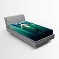 thumbnail image 1 of Ambesonne Mermaid Fitted Sheet, Underwater Life, Twin XL Size, Green Aqua Purple, 1 of 2