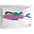 thumbnail image 1 of Ambesonne Mermaid Pillow Sham, Fish, 26" X 20", Purple Teal, 1 of 2