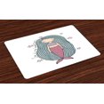 thumbnail image 1 of Ambesonne Mermaid Place Mats Set of 4, Sea is My Home Girl, Standard Size, Pink Lilac Slate Blue, 1 of 4