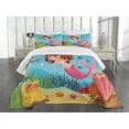 thumbnail image 1 of Ambesonne Mermaid Quilted Bedspread Set 3 Pcs, Cheerful Underwater, King Size, Multicolor, 1 of 3