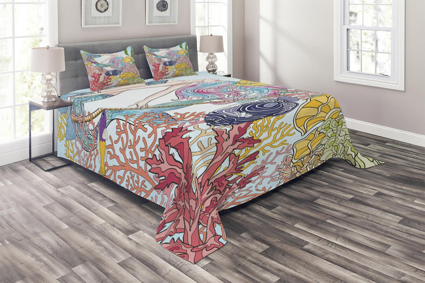 Seafoam Coral Coverlet Set- King main image 1