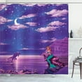thumbnail image 1 of Ambesonne Mermaid Shower Curtain, Cartoon Style Dolphins, 69"Wx84"L, Multicolor, 1 of 5