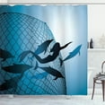 thumbnail image 1 of Ambesonne Mermaid Shower Curtain, Flight of Dolphins, 69"Wx84"L, Blue, 1 of 4