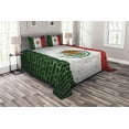 thumbnail image 1 of Ambesonne Mexica Quilted Bedspread Set 3 Pcs, Latina Country Flag, King Size, Multicolor, 1 of 3